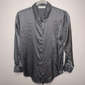 Jon & Anna Women’s Button Down Top Size M Gray